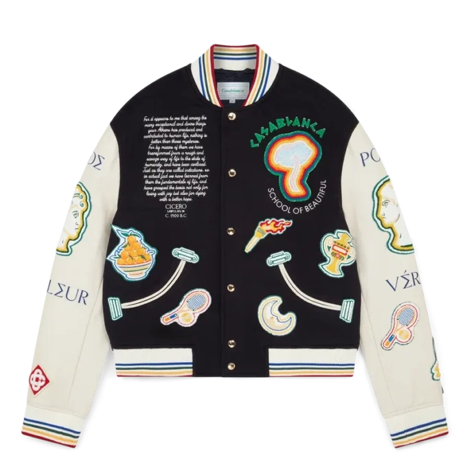 Chenille-Patchwork-Bomberjacke Chenille-Patchwork-Bomberjacke