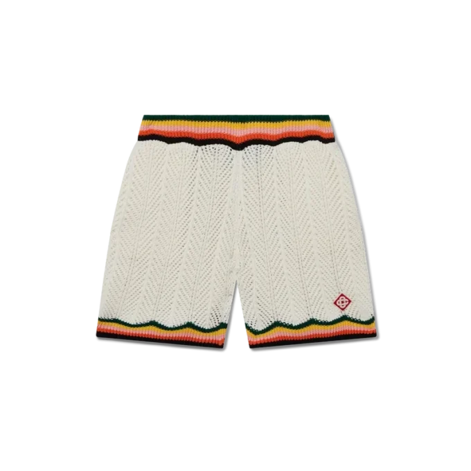 Chevron-Spitzen-Shorts