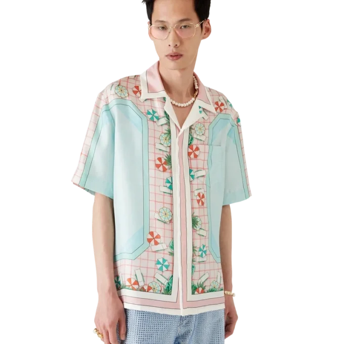 Copacabana Kurzarm-Seidenhemd mit Shorts