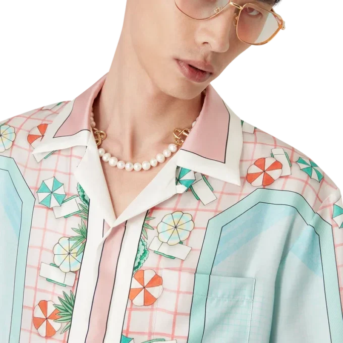 Copacabana Kurzarm-Seidenhemd mit Shorts