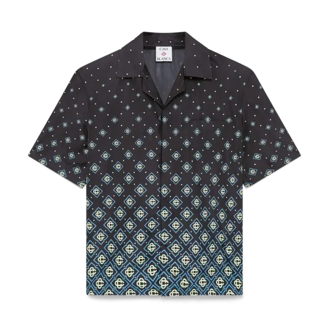 Degrade Black Monogram Shorts mit Kurzarm-Bademode