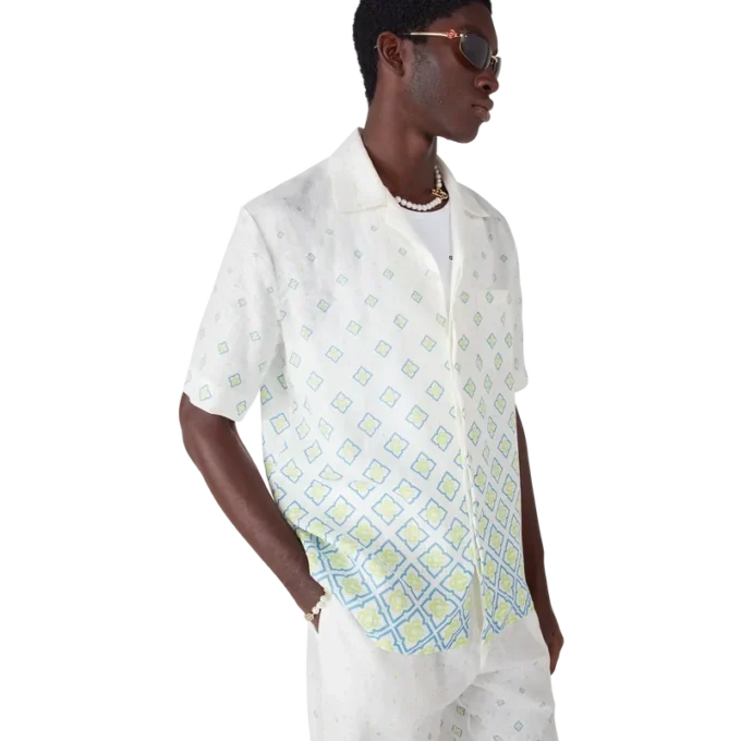 Degrade-Monogramm-Leinenhemd mit kurzen Shorts