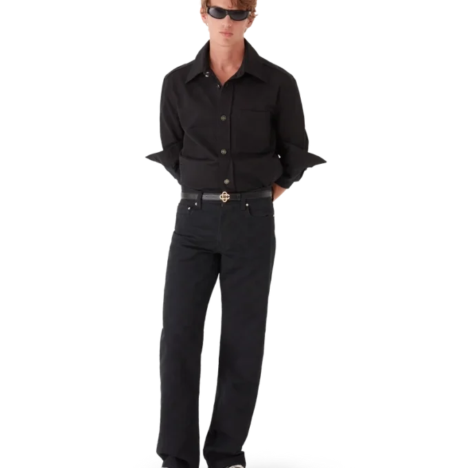 Denim Monogram Straight-Leg-Jeans Denim Monogram Straight-Leg-Jeans