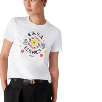 Emblem Fitted Kurzarm-T-Shirt