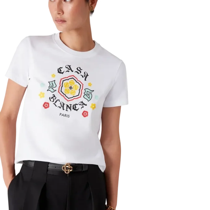 Emblem Fitted Kurzarm-T-Shirt