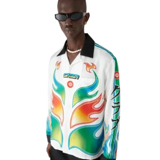 Flame Laurel Langarmhemd aus Seidentwill