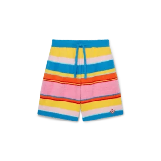 Flauschige, gestreifte Oversize-Shorts