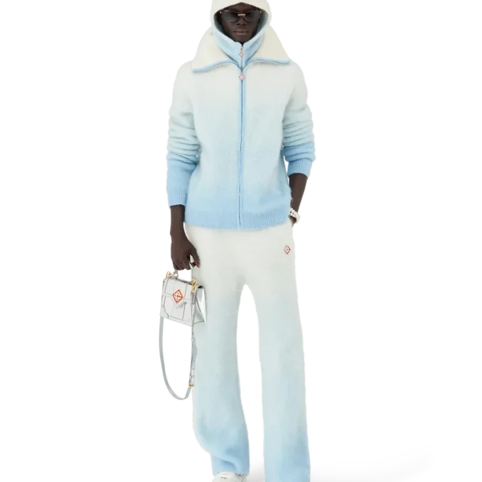 Flauschige Mohair-Hose mit Farbverlauf