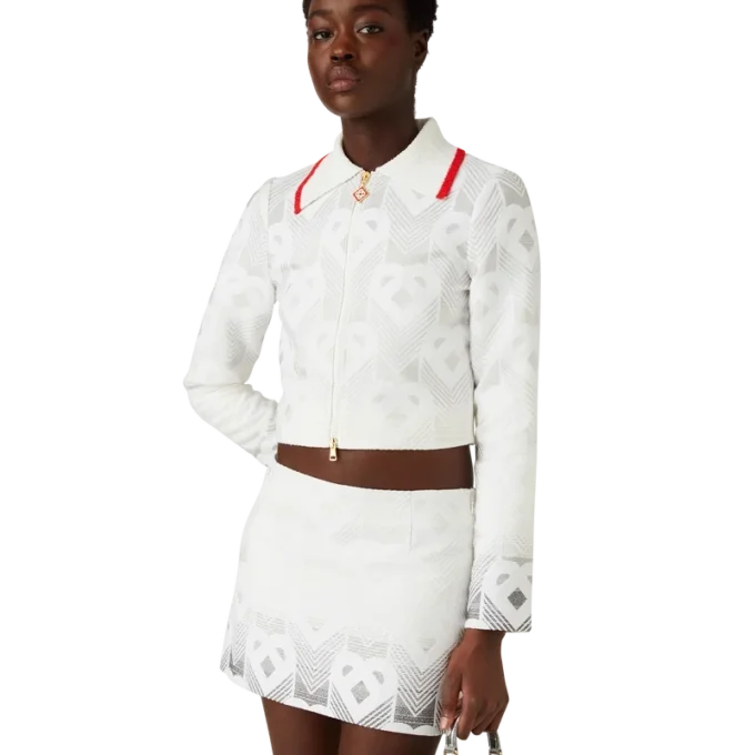 Frottee-Jacke mit Herz-Monogramm in Farbverlauf