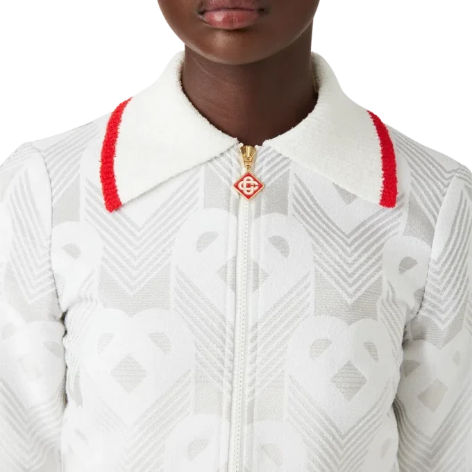 Frottee-Jacke mit Herz-Monogramm in Farbverlauf