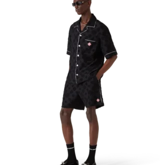 Frottee-Monogramm-Hemd mit kurzen Shorts