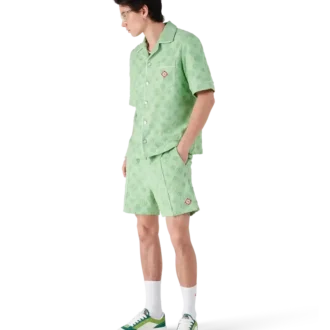 Frottee-Monogramm-Hemd mit kurzen Shorts