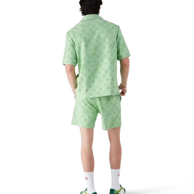 Frottee-Monogramm-Hemd mit kurzen Shorts Frottee-Monogramm-Hemd mit kurzen Shorts