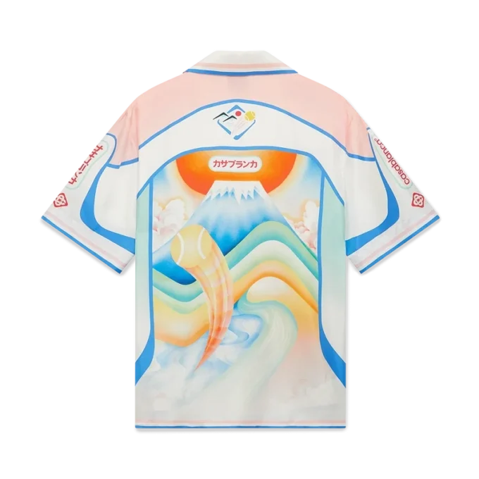 Fuji Dream Kurzarm-Seidenhemd mit Shorts