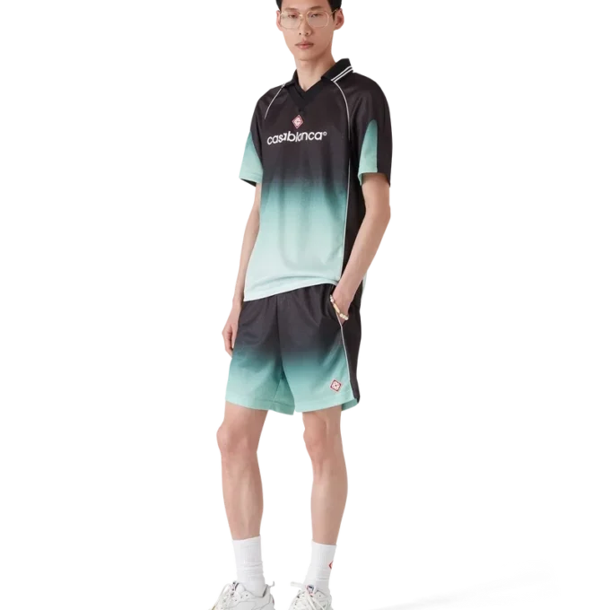 Fußball-Shorts aus Jacquard mit Farbverlaufs-Monogramm