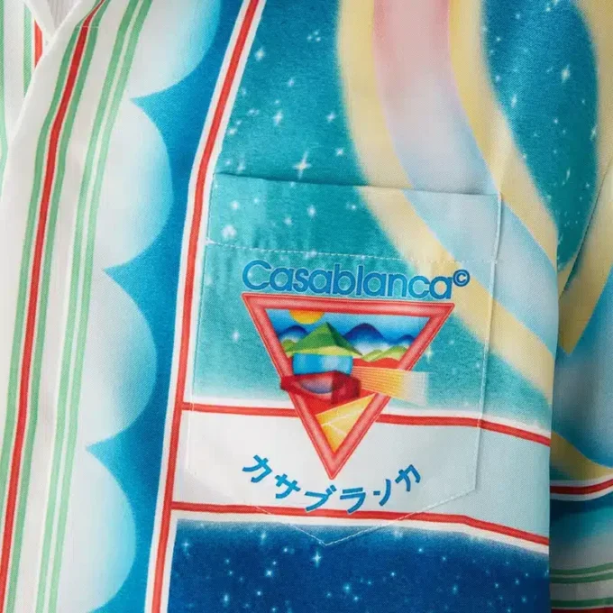 Galaxy Court Kurzarm-Seidenhemd