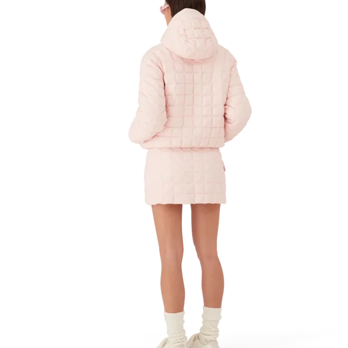 Gesteppte Nylon-Kapuzenjacke