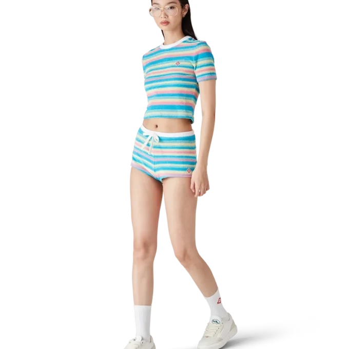 Gestreifte Frottee-Minishorts