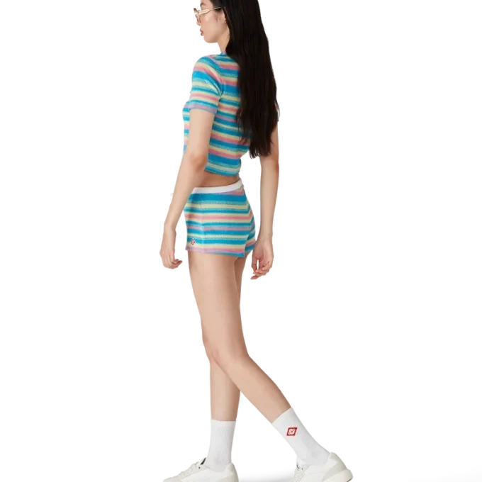 Gestreifte Frottee-Minishorts