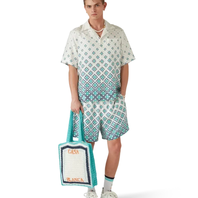 Gestreifte Häkel-Tasche