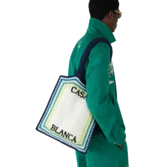 Gestreifte Häkel-Tasche