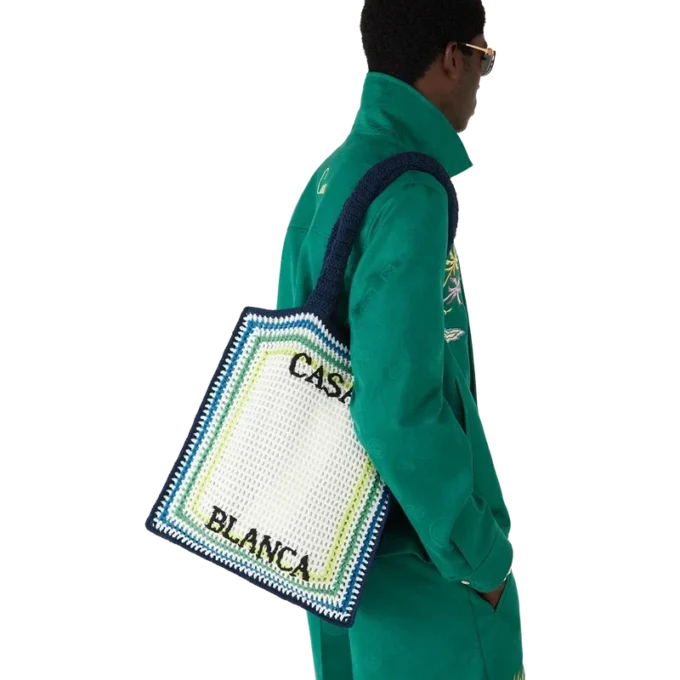 Gestreifte Häkel-Tasche