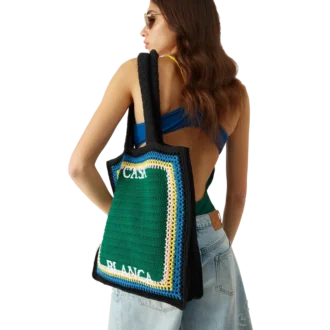 Gestreifte Häkel-Tasche