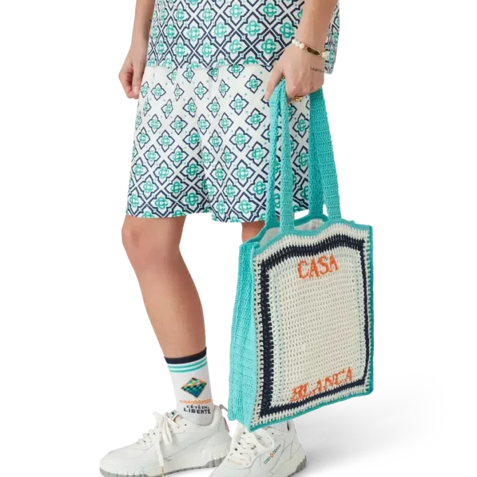 Gestreifte Häkel-Tasche