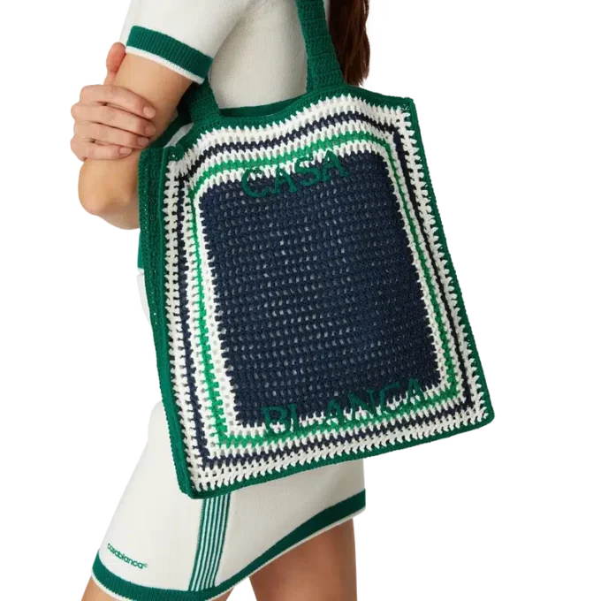 Gestreifte Häkel-Tasche Gestreifte Häkel-Tasche