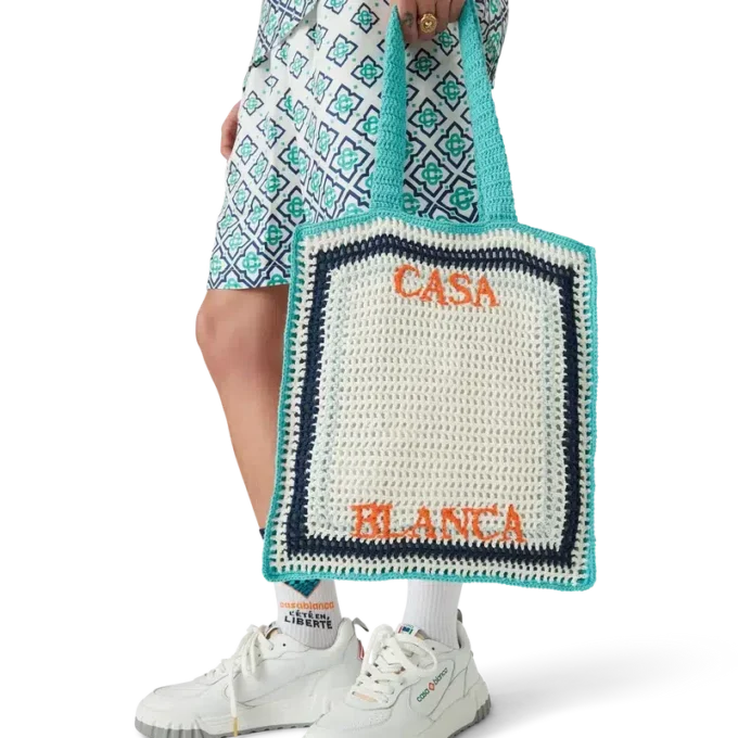 Gestreifte Häkel-Tasche