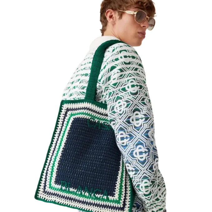 Gestreifte Häkel-Tasche Gestreifte Häkel-Tasche