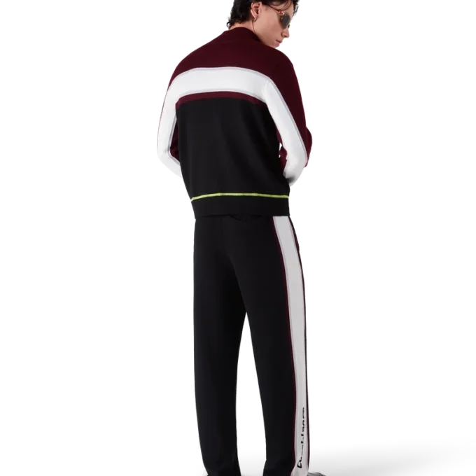 Gestreifte Merino-Strickjacke