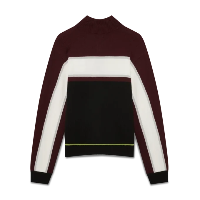 Gestreifte Merino-Strickjacke