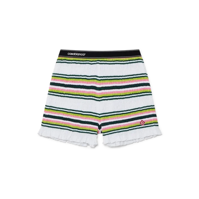 Gestreifte Shorts mit Raffungen