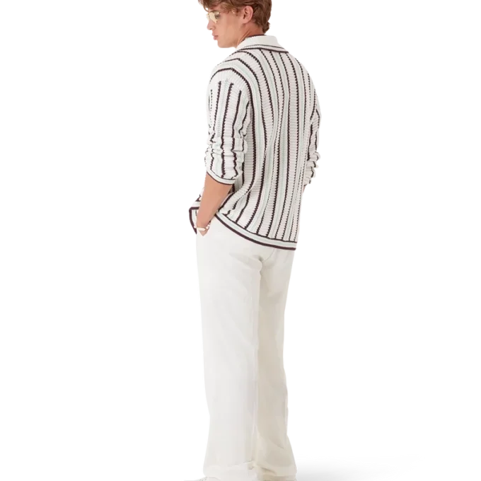 Gestreiftes Baumwoll-Häkelhemd Gestreiftes Baumwoll-Häkelhemd