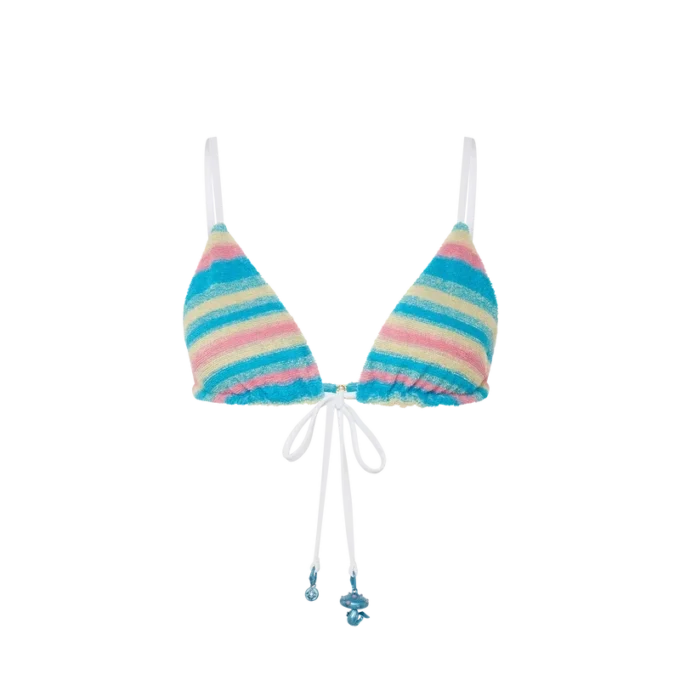 Gestreiftes Bikini-Oberteil aus Frottee Gestreiftes Bikini-Oberteil aus Frottee