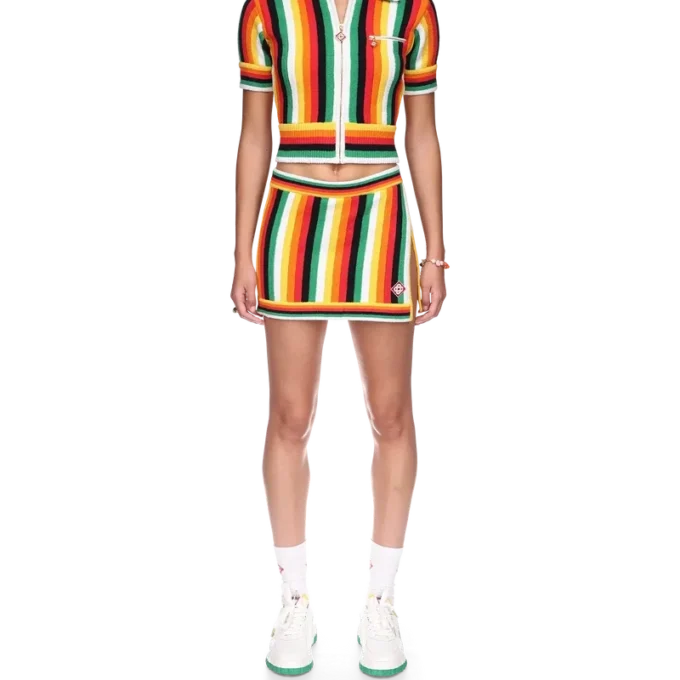 Gestreiftes Frottee-Oberteil Gestreiftes Frottee-Oberteil