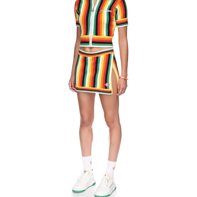 Gestreiftes Frottee-Oberteil Gestreiftes Frottee-Oberteil