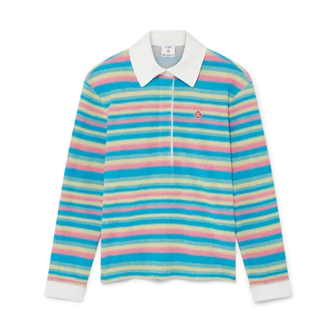 Gestreiftes Frottee-Poloshirt