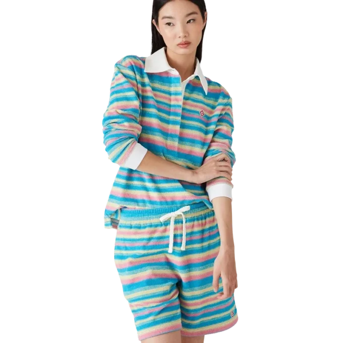 Gestreiftes Frottee-Poloshirt