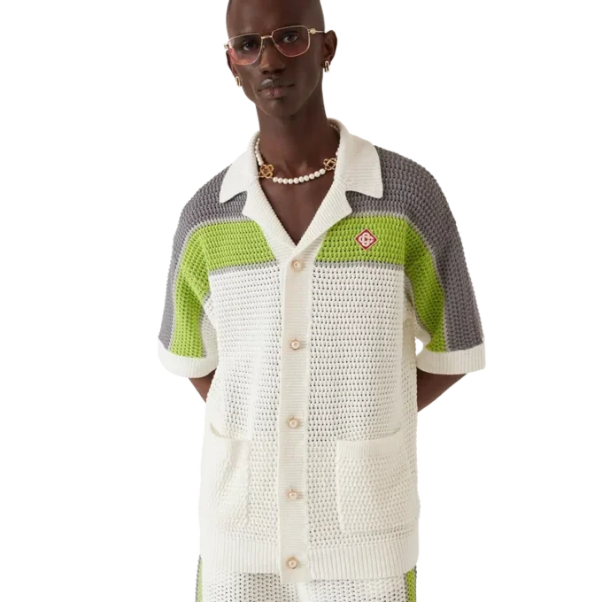 Gestreiftes Häkelhemd Gestreiftes Häkelhemd