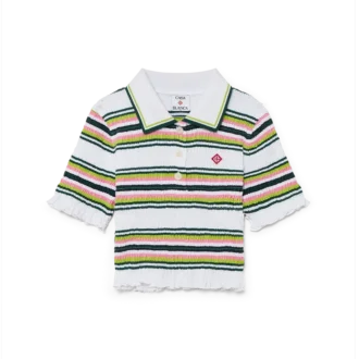 Gestreiftes, kurzes Poloshirt