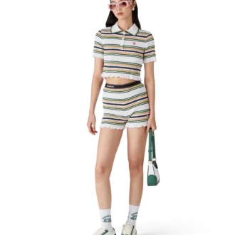 Gestreiftes, kurzes Poloshirt