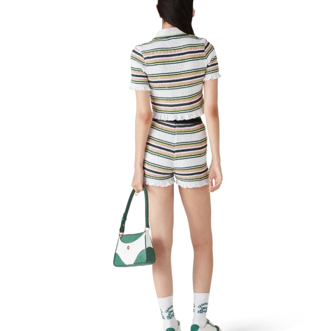 Gestreiftes, kurzes Poloshirt