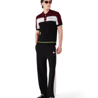 Gestreiftes Merino-Strick-Poloshirt