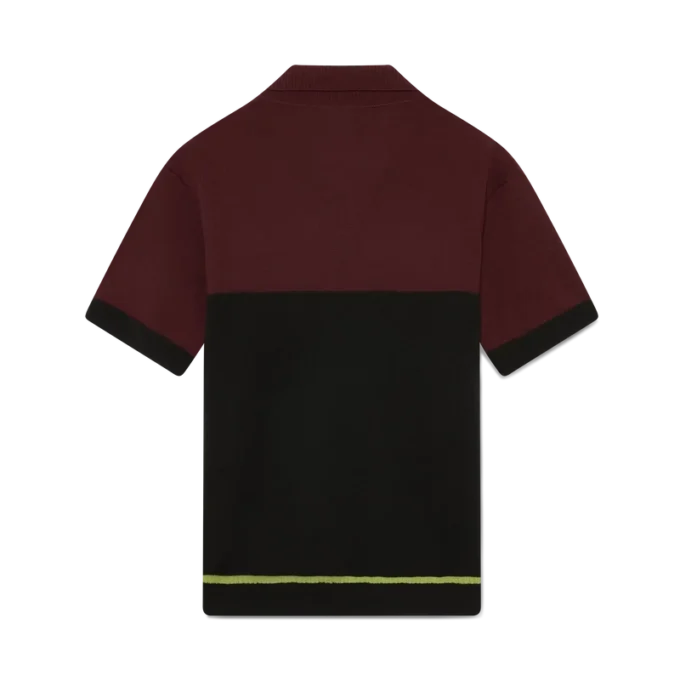 Gestreiftes Merino-Strick-Poloshirt Gestreiftes Merino-Strick-Poloshirt