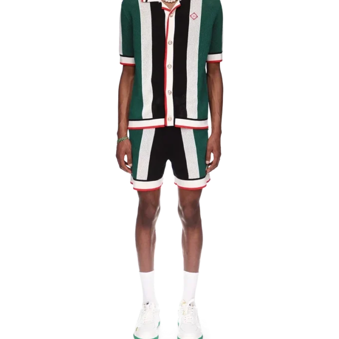 Gestreiftes Mesh-Hemd