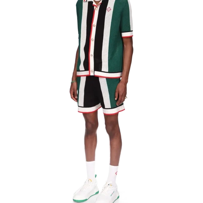 Gestreiftes Mesh-Hemd