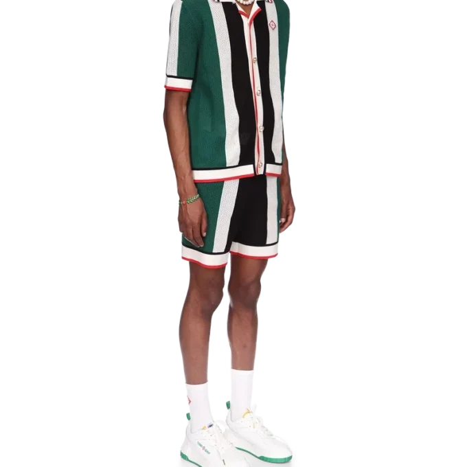 Gestreiftes Mesh-Hemd