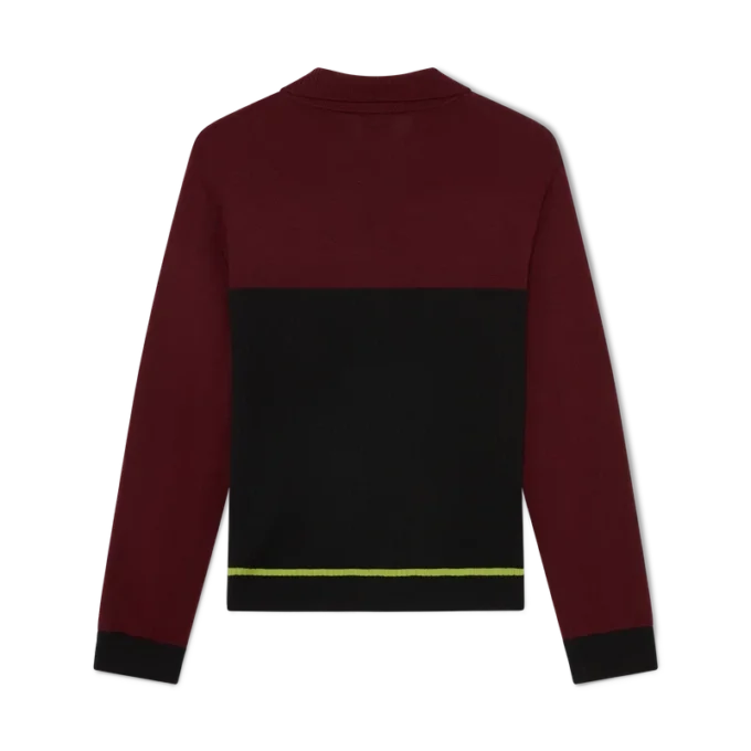 Gestreiftes Oversize-Poloshirt mit langen Ärmeln